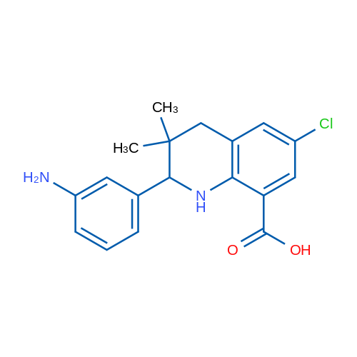2-(3-Aminophenyl)-6-chloro-3,3-dimethyl-1,2,3,4-tetrahydroquinoline-8-carboxylic acid 1g