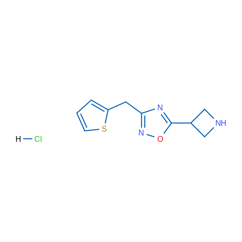 5-azetidin-3-yl-3-(2-thienylmethyl)-1,2,4-oxadiazole hydrochloride 250mg