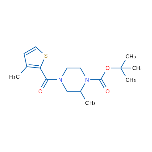 tert-Butyl 2-methyl-4-(3-methylthiophene-2-carbonyl)piperazine-1-carboxylate 1g