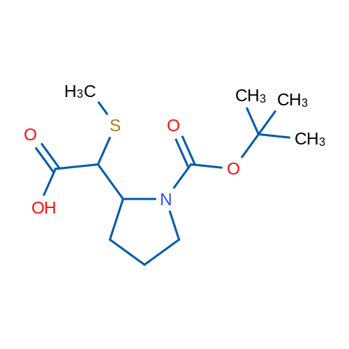 2-(1-(tert-Butoxycarbonyl)pyrrolidin-2-yl)-2-(methylthio)acetic acid 250mg