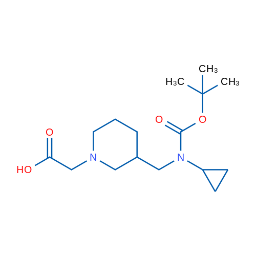 2-(3-(((tert-Butoxycarbonyl)(cyclopropyl)amino)methyl)piperidin-1-yl)acetic acid 1g
