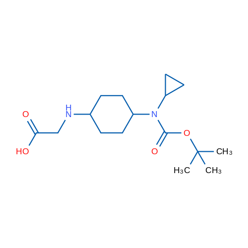2-((4-((tert-Butoxycarbonyl)(cyclopropyl)amino)cyclohexyl)amino)acetic acid 1g