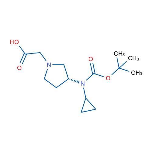 (R)-2-(3-((tert-Butoxycarbonyl)(cyclopropyl)amino)pyrrolidin-1-yl)acetic acid 1g