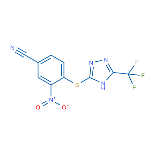 3-Nitro-4-((5-(trifluoromethyl)-4H-1,2,4-triazol-3-yl)thio)benzonitrile 1g