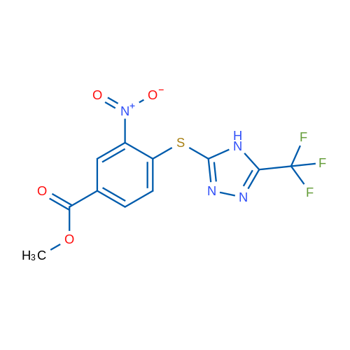 Methyl 3-nitro-4-((5-(trifluoromethyl)-4H-1,2,4-triazol-3-yl)thio)benzoate 1g