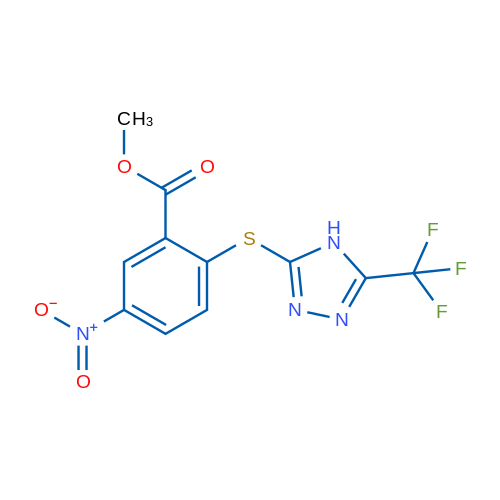 Methyl 5-nitro-2-((5-(trifluoromethyl)-4H-1,2,4-triazol-3-yl)thio)benzoate 1g