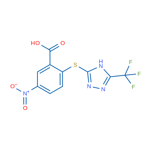 5-Nitro-2-((5-(trifluoromethyl)-4H-1,2,4-triazol-3-yl)thio)benzoic acid 1g