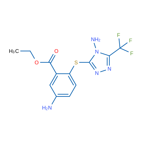 Ethyl 5-amino-2-((4-amino-5-(trifluoromethyl)-4H-1,2,4-triazol-3-yl)thio)benzoate 1g