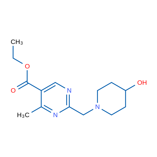 Ethyl 2-((4-hydroxypiperidin-1-yl)methyl)-4-methylpyrimidine-5-carboxylate 1g