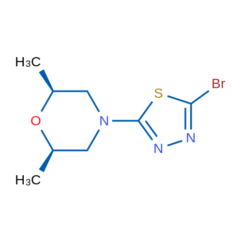 (2R,6S)-4-(5-Bromo-1,3,4-thiadiazol-2-yl)-2,6-dimethylmorpholine 250mg