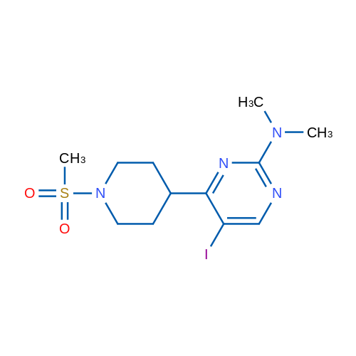 5-Iodo-N,N-dimethyl-4-(1-(methylsulfonyl)piperidin-4-yl)pyrimidin-2-amine 1g