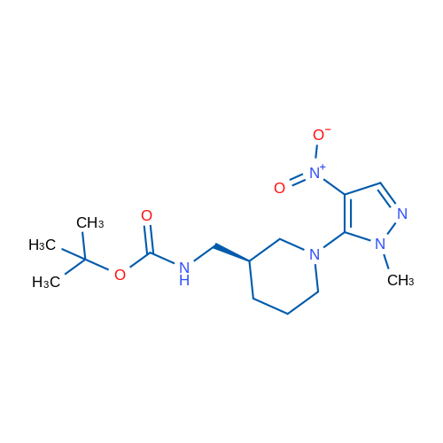 (S)-tert-Butyl ((1-(1-methyl-4-nitro-1H-pyrazol-5-yl)piperidin-3-yl)methyl)carbamate 1g