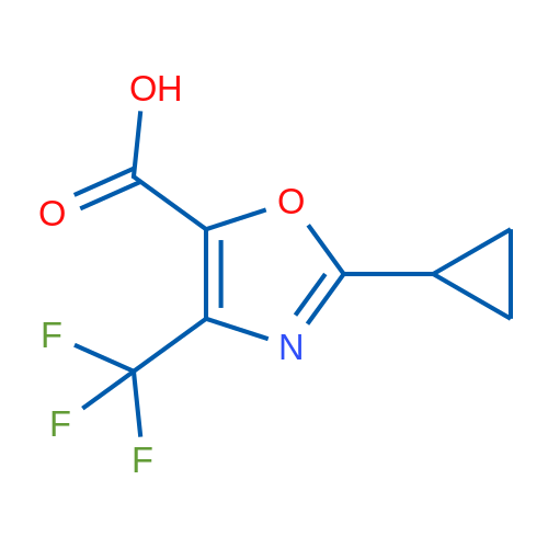 2-Cyclopropyl-4-(trifluoromethyl)-1,3-oxazole-5-carboxylic acid 250mg