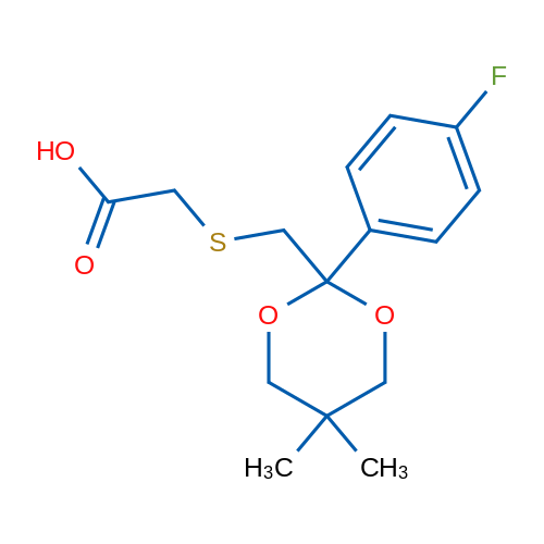 2-(((2-(4-Fluorophenyl)-5,5-dimethyl-1,3-dioxan-2-yl)methyl)thio)acetic acid 1g