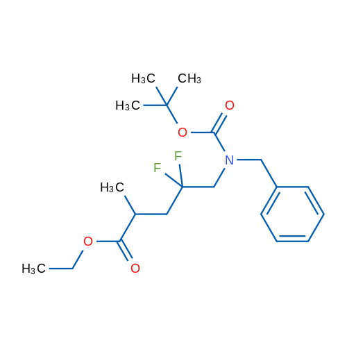 EThyl 5-(benzyl(tert-butoxycarbonyl)amino)-4,4-difluoro-2-methylpentanoate 250mg