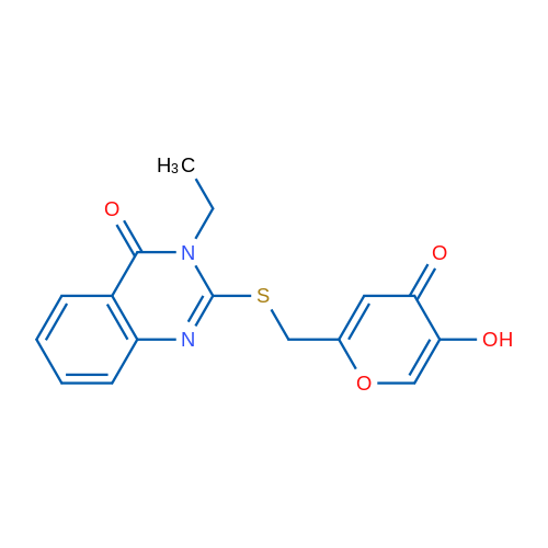3-Ethyl-2-(((5-hydroxy-4-oxo-4H-pyran-2-yl)methyl)thio)quinazolin-4(3H)-one 1g