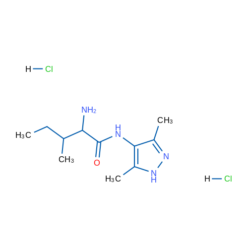 2-Amino-N-(3,5-dimethyl-1H-pyrazol-4-yl)-3-methylpentanamide dihydrochloride 1g