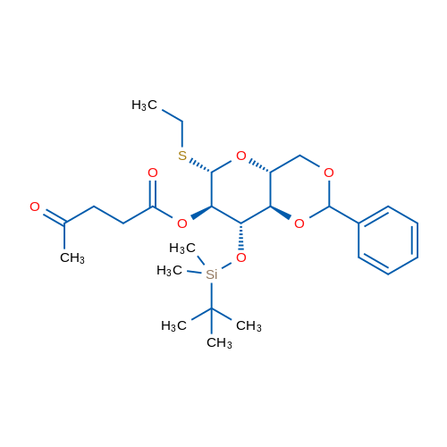 EThyl 4,6-o-benzylidene-3-o-tert-butyldimethylsilyl-2-o-levulinoyl-beta-d-thioglucopyranoside 1g