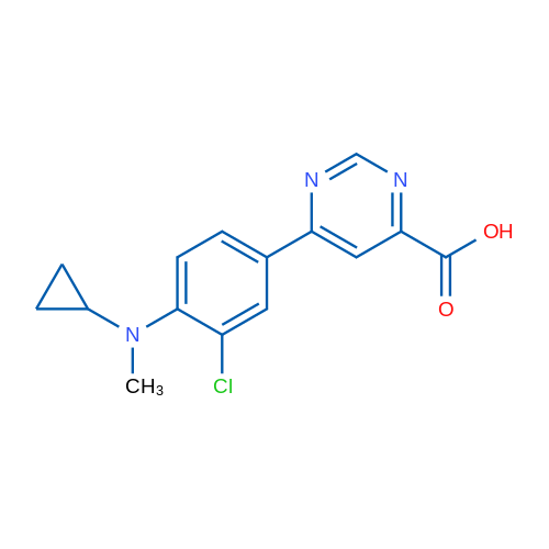 6-(3-Chloro-4-(cyclopropyl(methyl)amino)phenyl)pyrimidine-4-carboxylic acid 1g