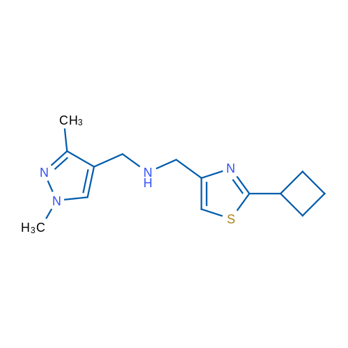 1-(2-Cyclobutylthiazol-4-yl)-N-((1,3-dimethyl-1H-pyrazol-4-yl)methyl)methanamine 1g