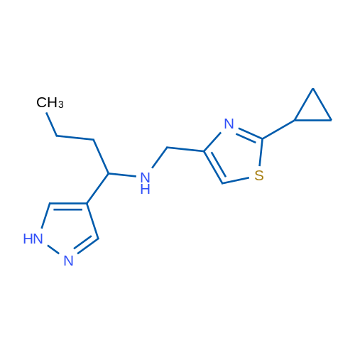 N-((2-Cyclopropylthiazol-4-yl)methyl)-1-(1H-pyrazol-4-yl)butan-1-amine 1g
