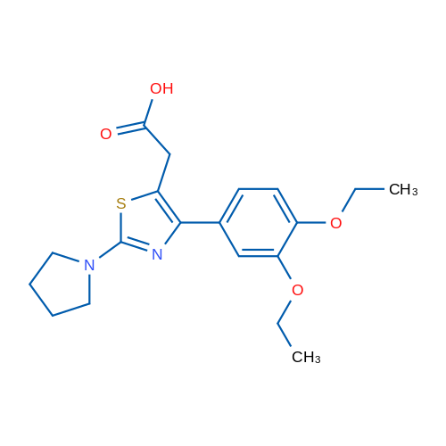 2-(4-(3,4-Diethoxyphenyl)-2-(pyrrolidin-1-yl)thiazol-5-yl)acetic acid 5g