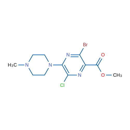 Methyl 3-bromo-6-chloro-5-(4-methylpiperazin-1-yl)pyrazine-2-carboxylate 1g
