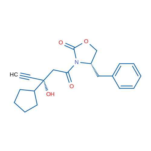 (S)-4-Benzyl-3-((R)-3-cyclopentyl-3-hydroxypent-4-ynoyl)oxazolidin-2-one 1g