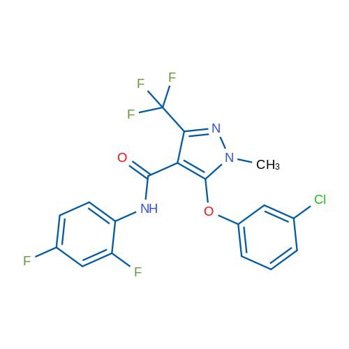 5-(3-Chlorophenoxy)-N-(2,4-difluorophenyl)-1-methyl-3-(trifluoromethyl)-1H-pyrazole-4-carboxamide 1g