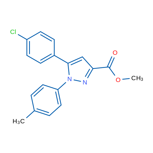 Methyl 5-(4-chlorophenyl)-1-(4-methylphenyl)-1H-pyrazole-3-carboxylate 1g