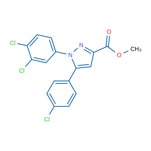 Methyl 5-(4-chlorophenyl)-1-(3,4-dichlorophenyl)-1H-pyrazole-3-carboxylate 1g
