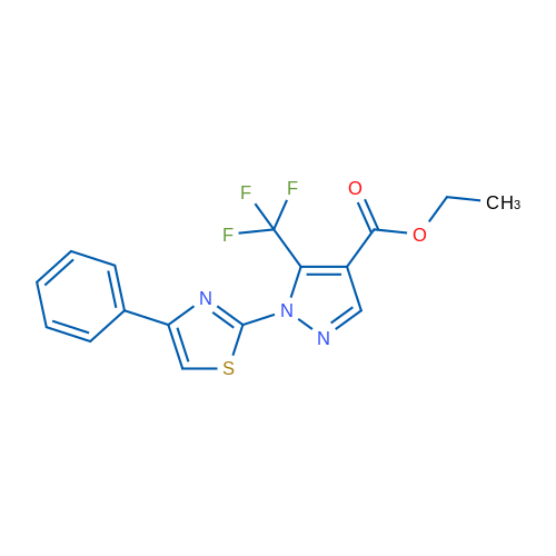 Ethyl 1-(4-phenylthiazol-2-yl)-5-(trifluoromethyl)-1H-pyrazole-4-carboxylate 1g