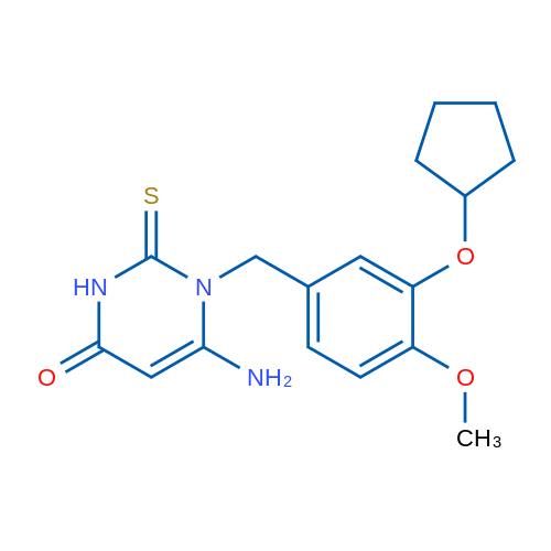 6-Amino-1-(3-(cyclopentyloxy)-4-methoxybenzyl)-2-thioxo-2,3-dihydropyrimidin-4(1H)-one 1g