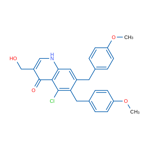 5-Chloro-3-(hydroxymethyl)-6,7-bis(4-methoxybenzyl)quinolin-4(1H)-one 1g
