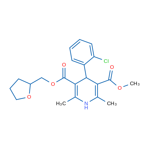 3-Methyl 5-((tetrahydrofuran-2-yl)methyl) 4-(2-chlorophenyl)-2,6-dimethyl-1,4-dihydropyridine-3,5-dicarboxylate 1g
