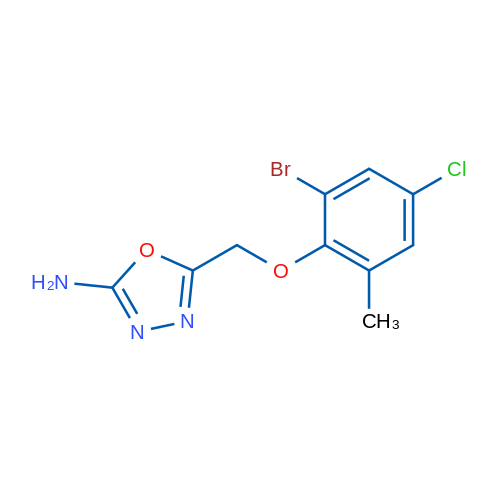 5-((2-Bromo-4-chloro-6-methylphenoxy)methyl)-1,3,4-oxadiazol-2-amine 1g