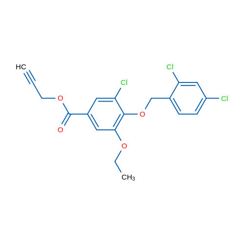 Prop-2-yn-1-yl 3-chloro-4-((2,4-dichlorobenzyl)oxy)-5-ethoxybenzoate 1g