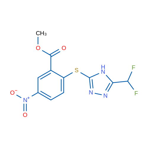 Methyl 2-((5-(difluoromethyl)-4H-1,2,4-triazol-3-yl)thio)-5-nitrobenzoate 1g