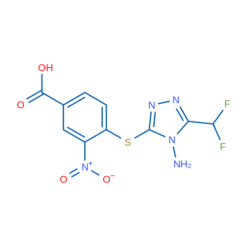 4-((4-Amino-5-(difluoromethyl)-4H-1,2,4-triazol-3-yl)thio)-3-nitrobenzoic acid 1g
