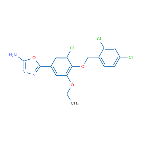 5-(3-Chloro-4-((2,4-dichlorobenzyl)oxy)-5-ethoxyphenyl)-1,3,4-oxadiazol-2-amine 1g