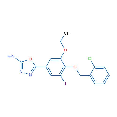 5-(4-((2-Chlorobenzyl)oxy)-3-ethoxy-5-iodophenyl)-1,3,4-oxadiazol-2-amine 1g