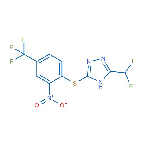 3-(Difluoromethyl)-5-((2-nitro-4-(trifluoromethyl)phenyl)thio)-4H-1,2,4-triazole 1g
