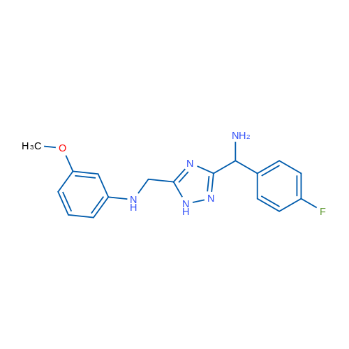 N-((3-(Amino(4-fluorophenyl)methyl)-1H-1,2,4-triazol-5-yl)methyl)-3-methoxyaniline 1g