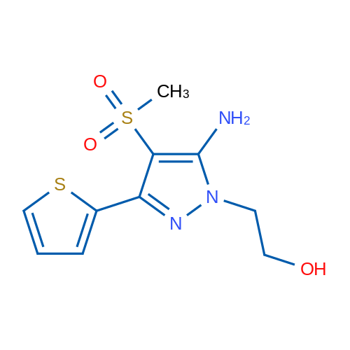 2-(5-Amino-4-(methylsulfonyl)-3-(thiophen-2-yl)-1H-pyrazol-1-yl)ethanol 1g