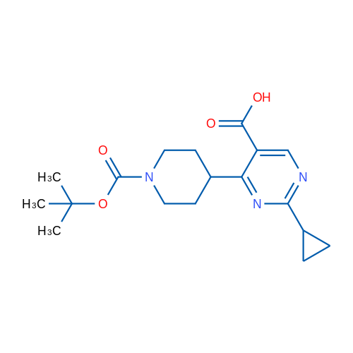 4-(1-(tert-Butoxycarbonyl)piperidin-4-yl)-2-cyclopropylpyrimidine-5-carboxylic acid 1g