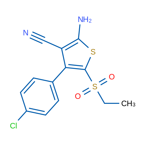 2-Amino-4-(4-chlorophenyl)-5-(ethylsulfonyl)thiophene-3-carbonitrile 1g