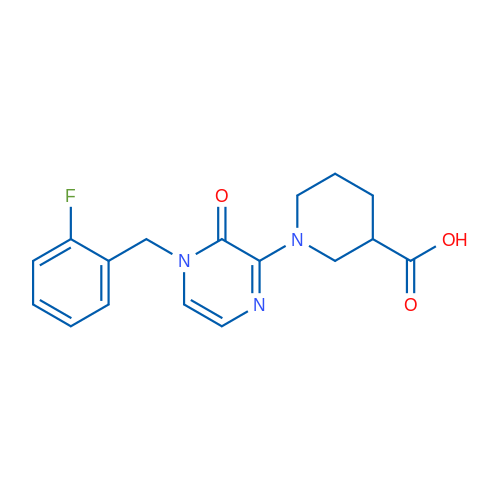 1-(4-(2-Fluorobenzyl)-3-oxo-3,4-dihydropyrazin-2-yl)piperidine-3-carboxylic acid 1g