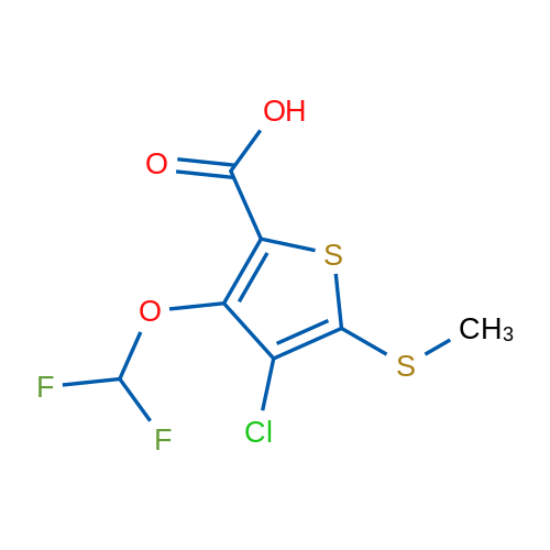 4-Chloro-3-(difluoromethoxy)-5-(methylthio)thiophene-2-carboxylic acid 1g
