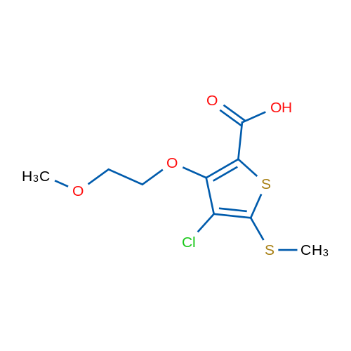 4-Chloro-3-(2-methoxyethoxy)-5-(methylthio)thiophene-2-carboxylic acid 1g