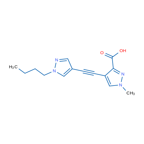 4-((1-Butyl-1H-pyrazol-4-yl)ethynyl)-1-methyl-1H-pyrazole-3-carboxylic acid 1g